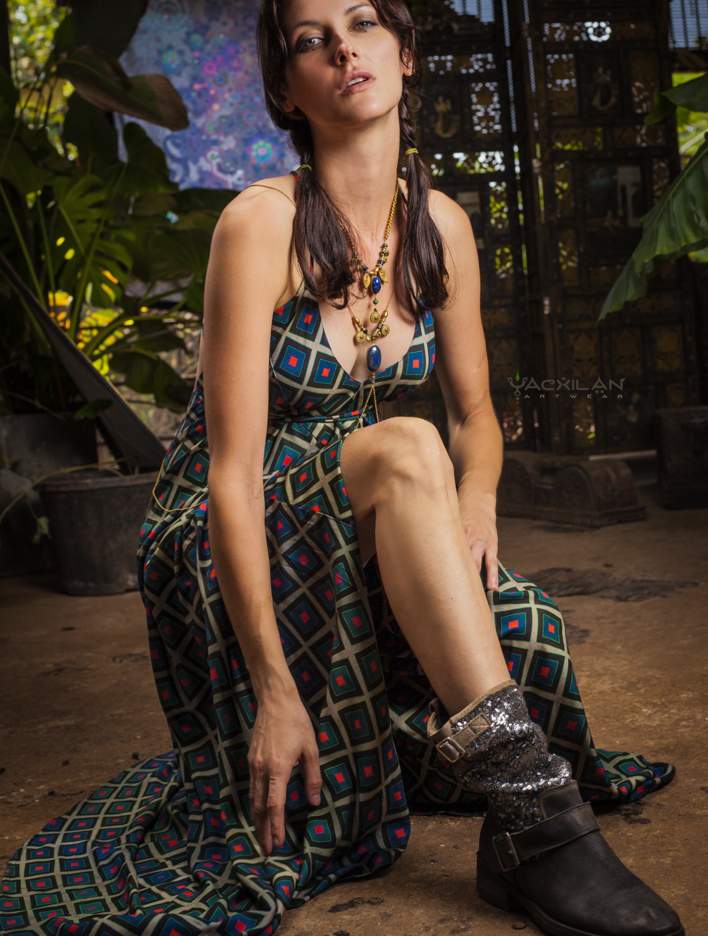 Triangle Long Dress / Bamboo - GURUCCI