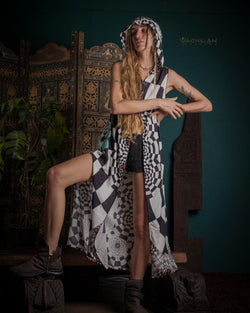 Hooded Long Dress Woman / Viscose - MATZOKIO - Yacxilan Artwear