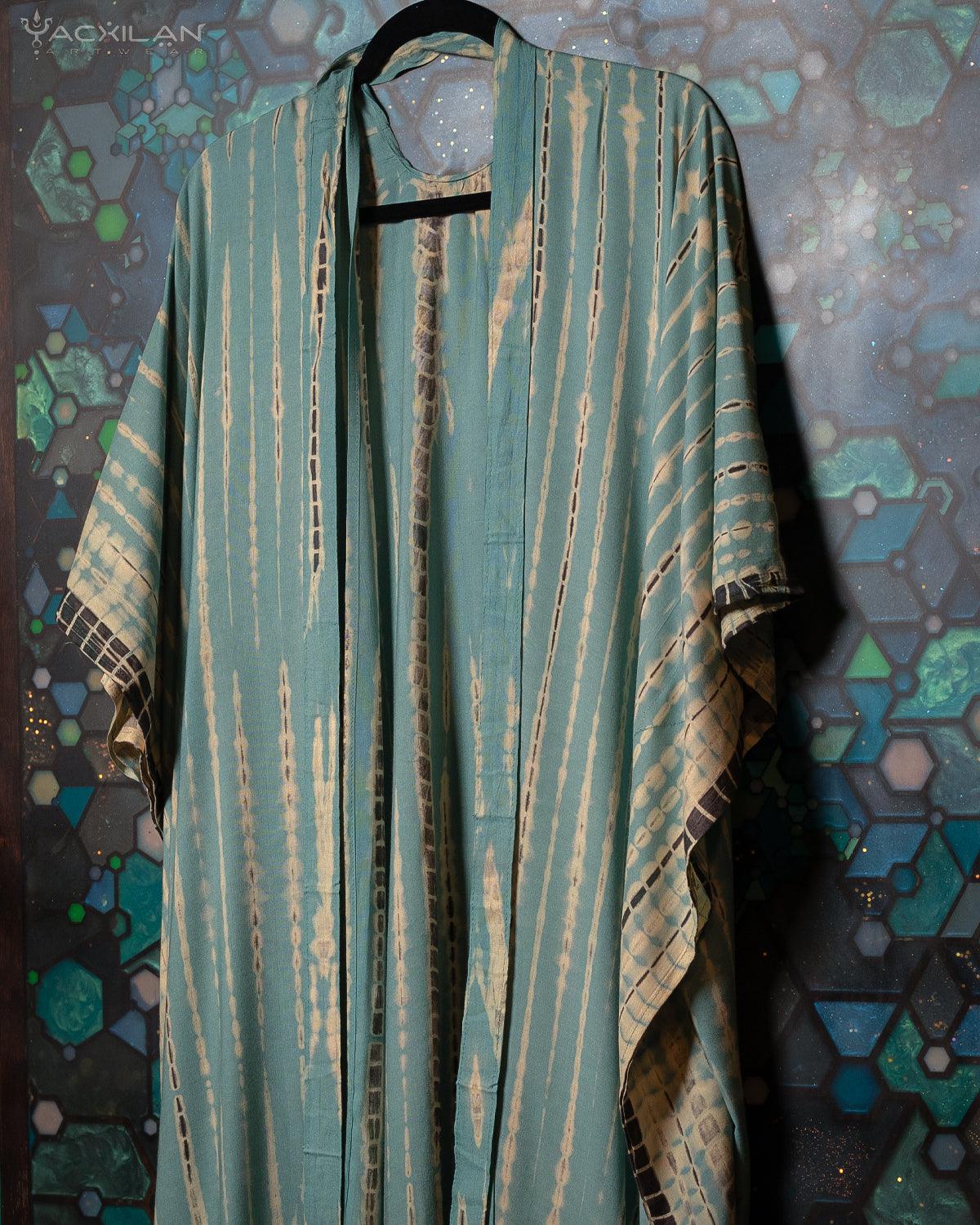 Kimono Long / TIEDYE Rayon -Pale Blu - Yacxilan Artwear