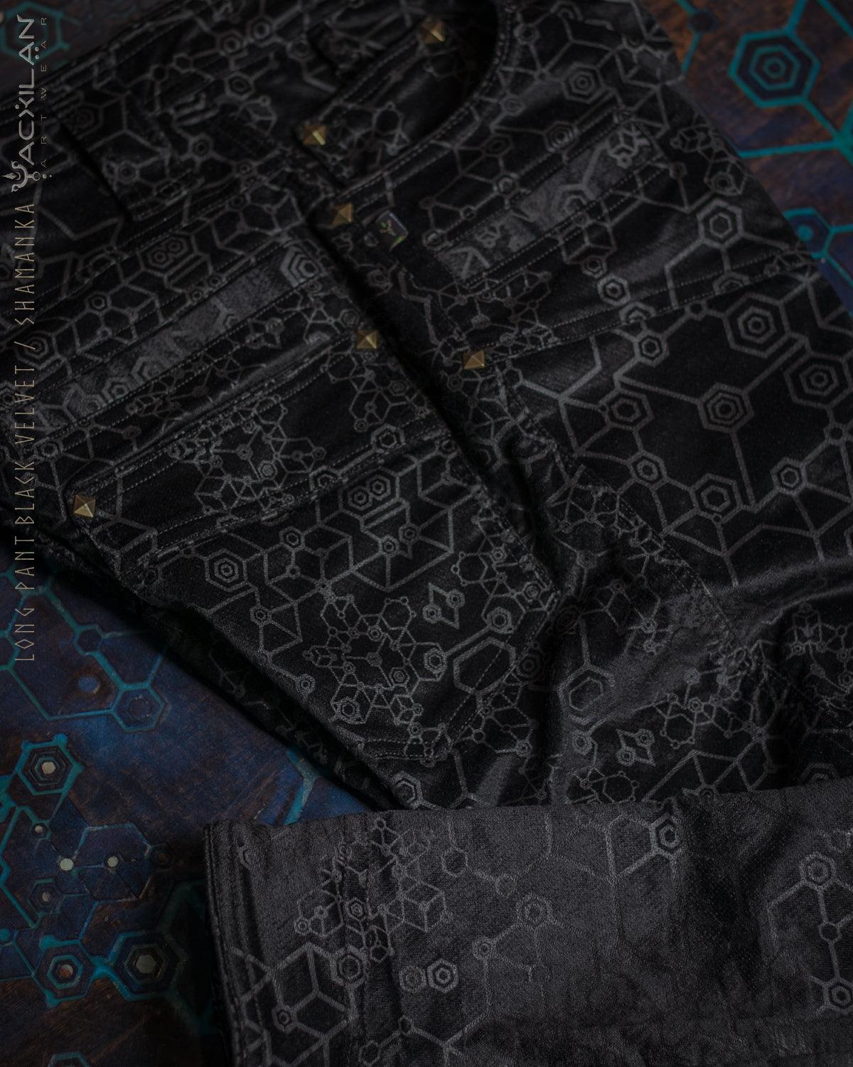 Pants Men / Tough Velvet - Black SHAMANKA - Yacxilan Artwear