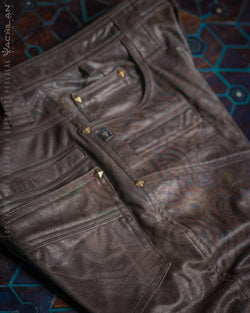 Pants Men / Fake Leather - Grey Rider PSYGALAK - Yacxilan Artwear