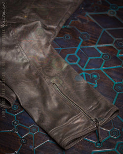 Pants Men / Fake Leather - Grey Rider PSYGALAK - Yacxilan Artwear