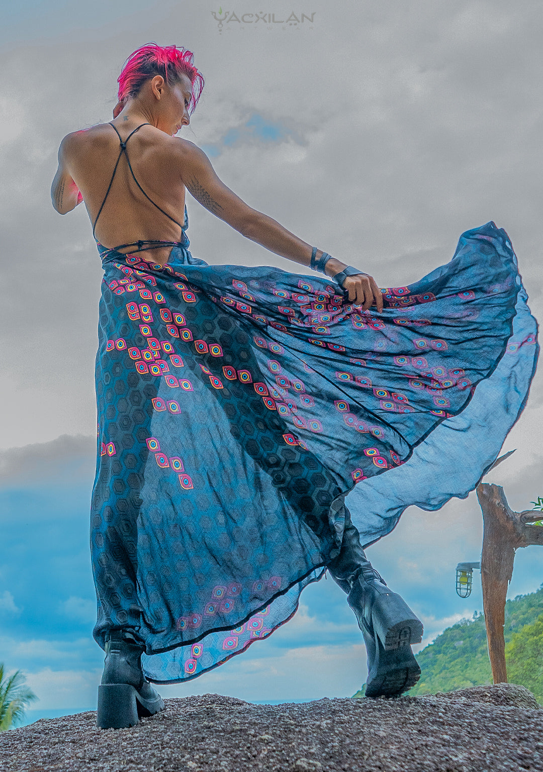 Triangle Long Dress / Bamboo - SEXTIESEYEZES