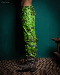 Pants Woman / Sky Alien Green - MATZOKIO - Yacxilan Artwear