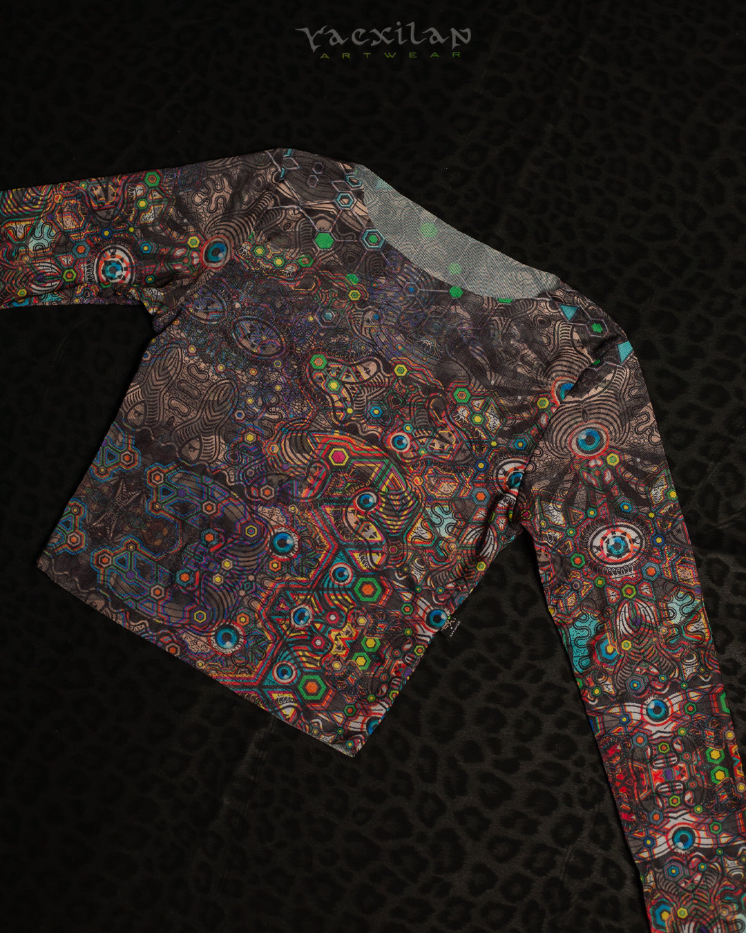 Crop Top Longsleeves / Soft Mesh -PSYCHEDELIKA GALACTIKA