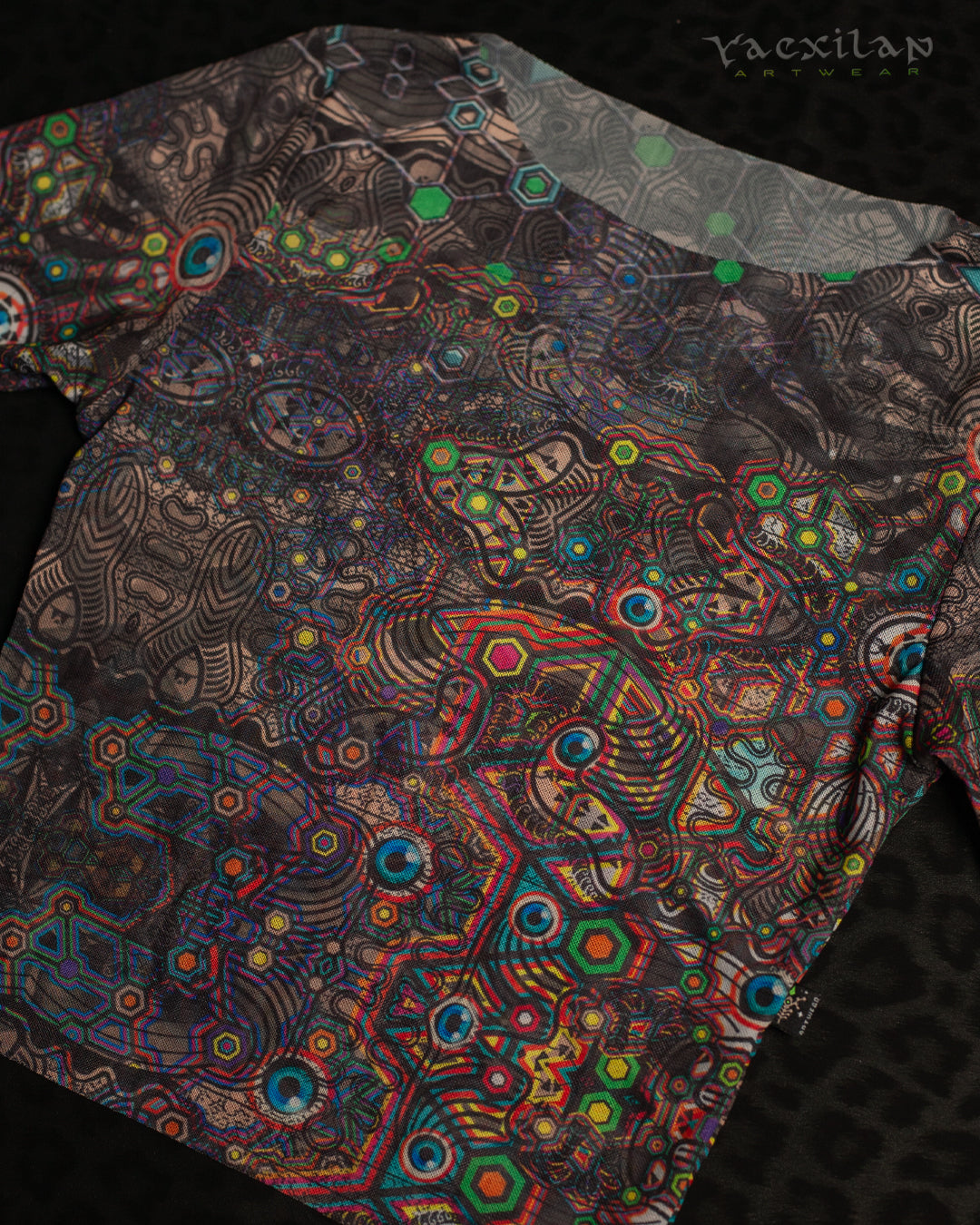 Crop Top Longsleeves / Soft Mesh -PSYCHEDELIKA GALACTIKA