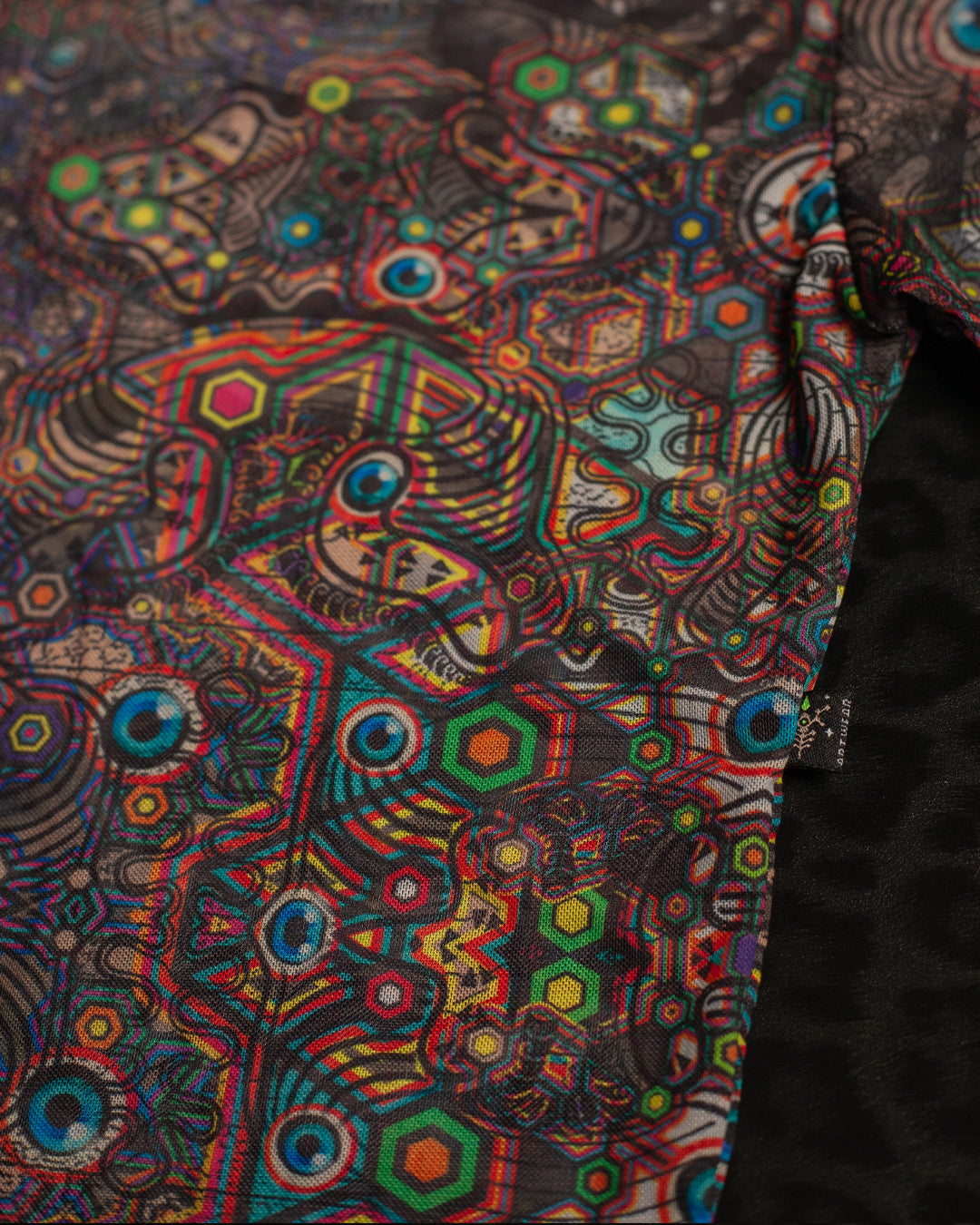 Crop Top Longsleeves / Soft Mesh -PSYCHEDELIKA GALACTIKA