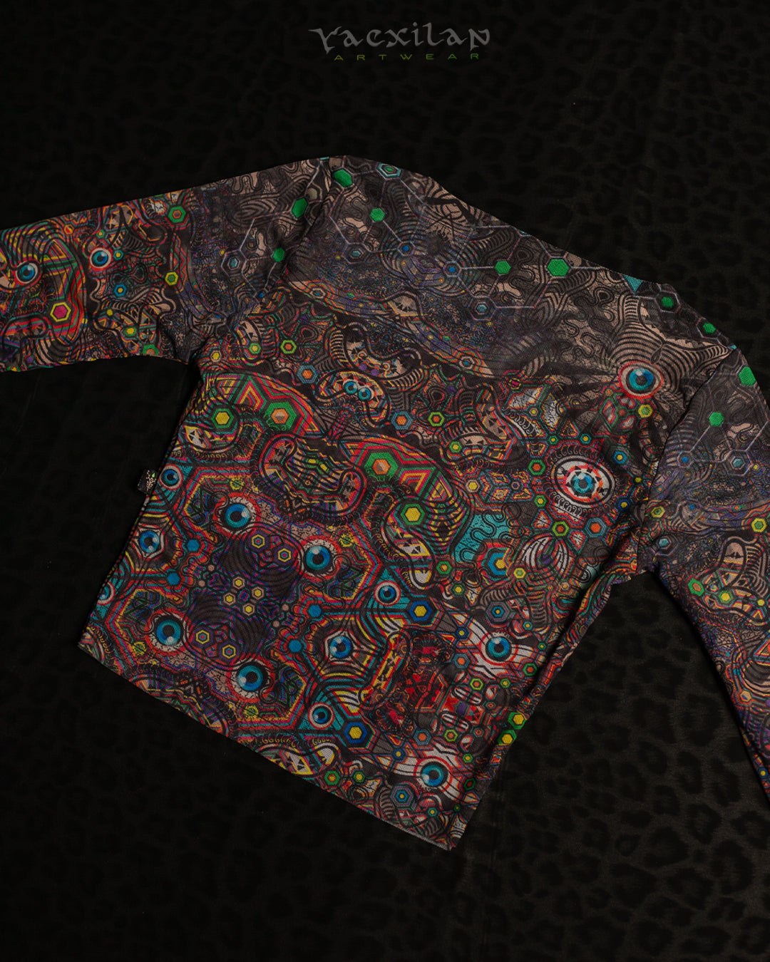 Crop Top Longsleeves / Soft Mesh -PSYCHEDELIKA GALACTIKA