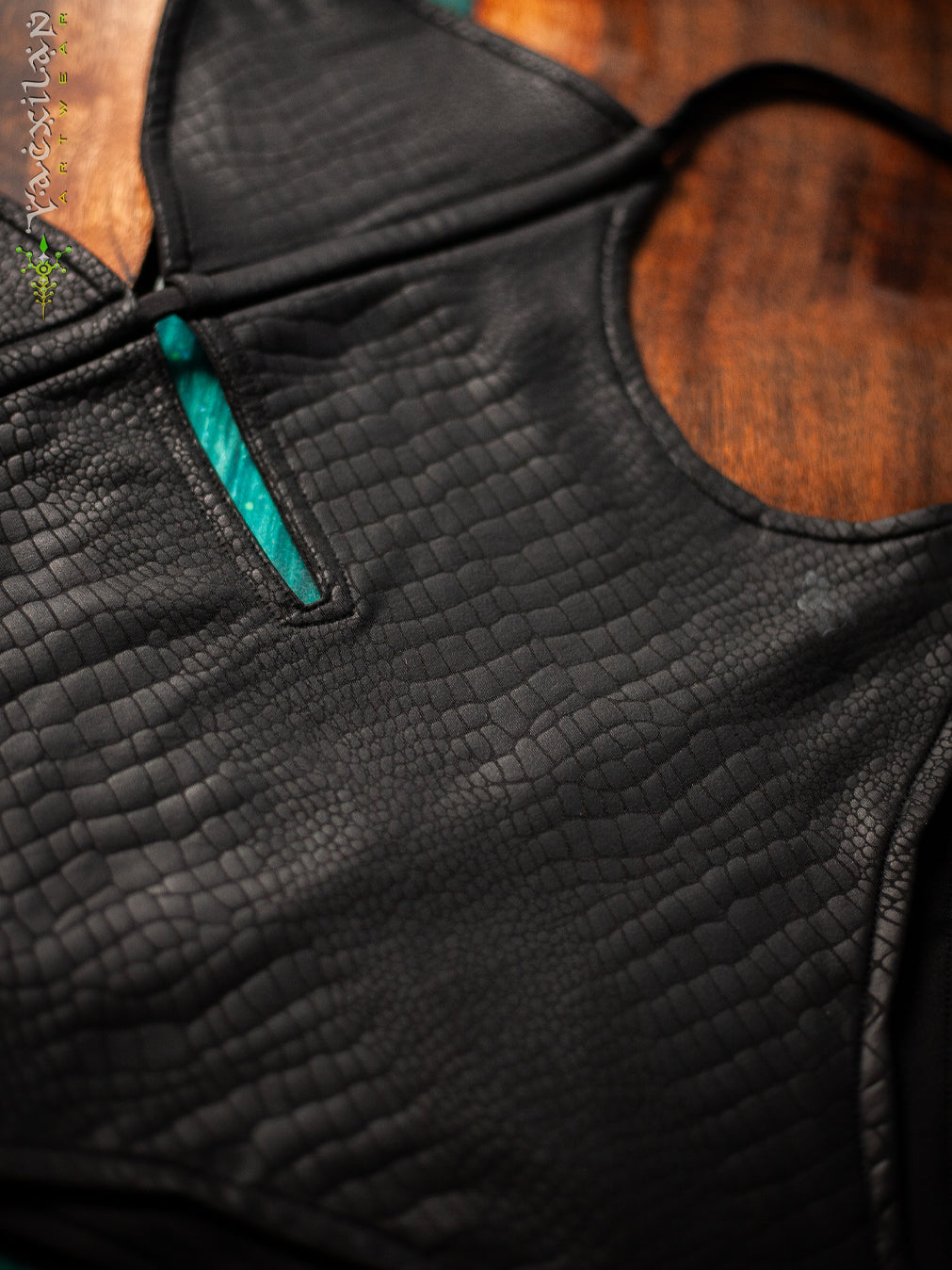 Swimsuit Manakini / Fake Leather Licra - BLAK PYTHON