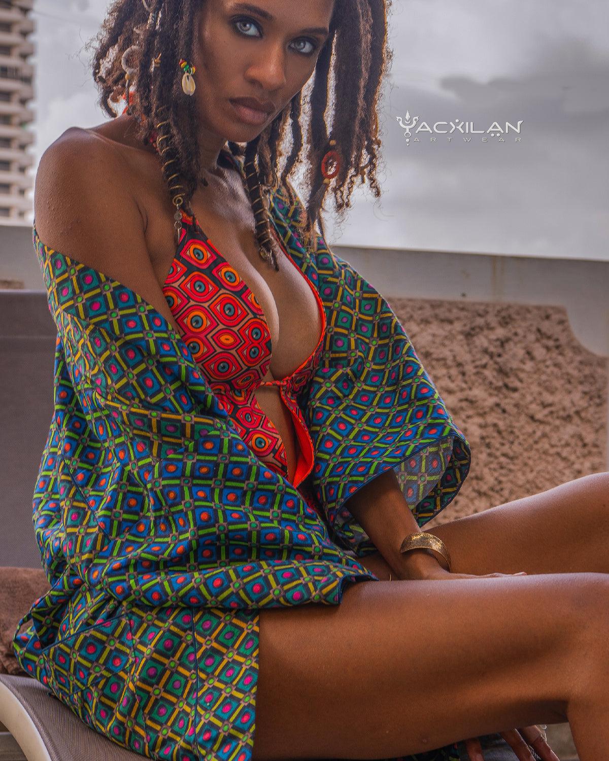 Swimsuit / Manakini - EYEKANDY Orange - Yacxilan Artwear