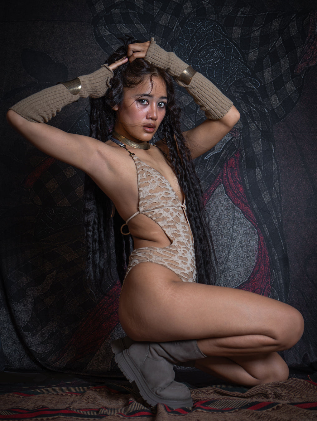 Manakini / Holographic Licra - Silver PSYCHEDELIKA