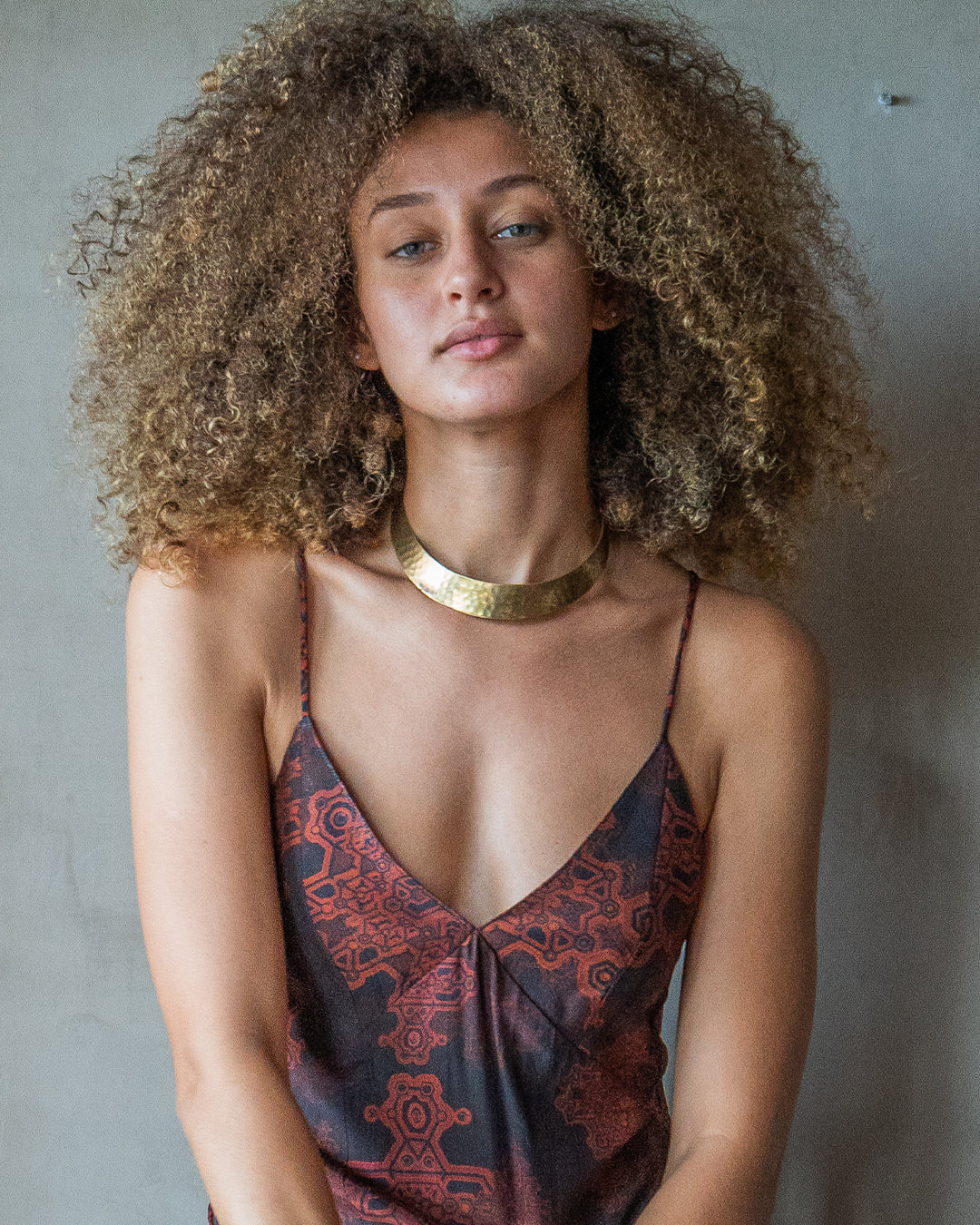 Midi Dress / Chinese Silk - Burnt DEMETRIO