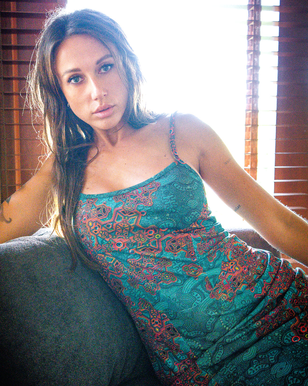 Midi Dress / Straps Slant Golden Knits - ATLANTIS