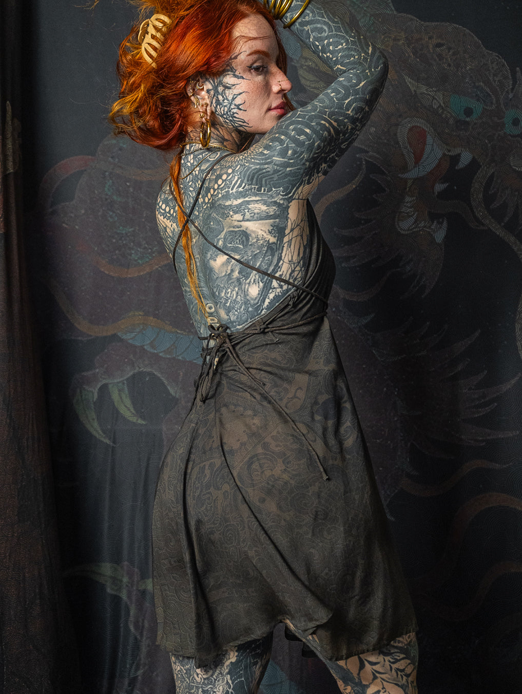 Midi Dress Triangle / Bamboo - MAYAN CODEX