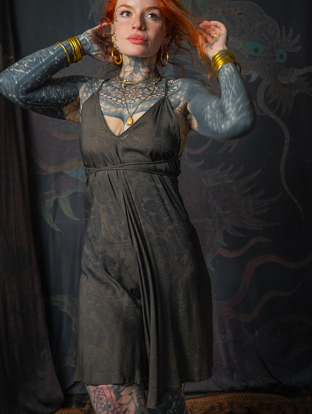 Midi Dress Triangle / Bamboo - MAYAN CODEX