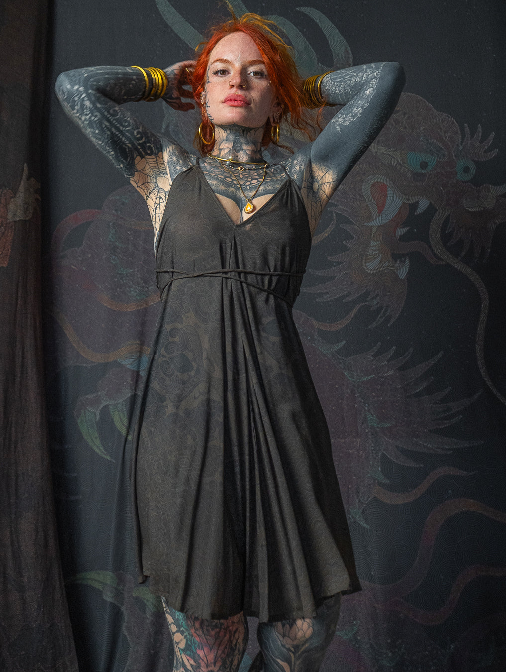 Midi Dress Triangle / Bamboo - MAYAN CODEX