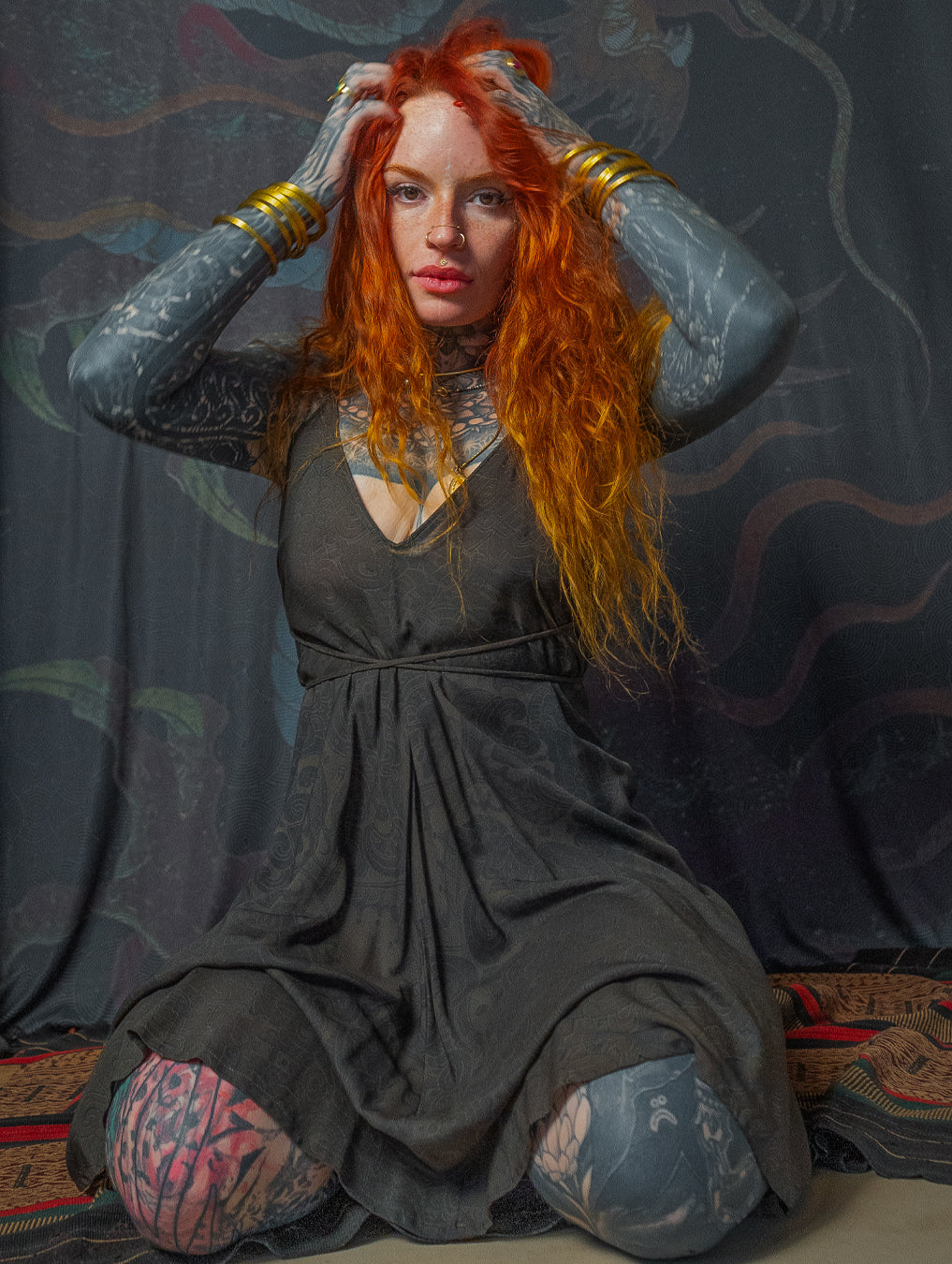Midi Dress Triangle / Bamboo - MAYAN CODEX
