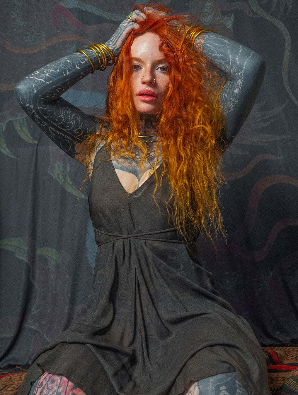 Midi Dress Triangle / Bamboo - MAYAN CODEX