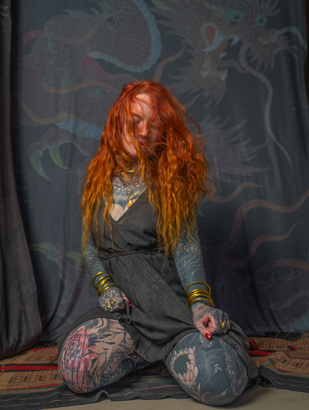 Midi Dress Triangle / Bamboo - MAYAN CODEX