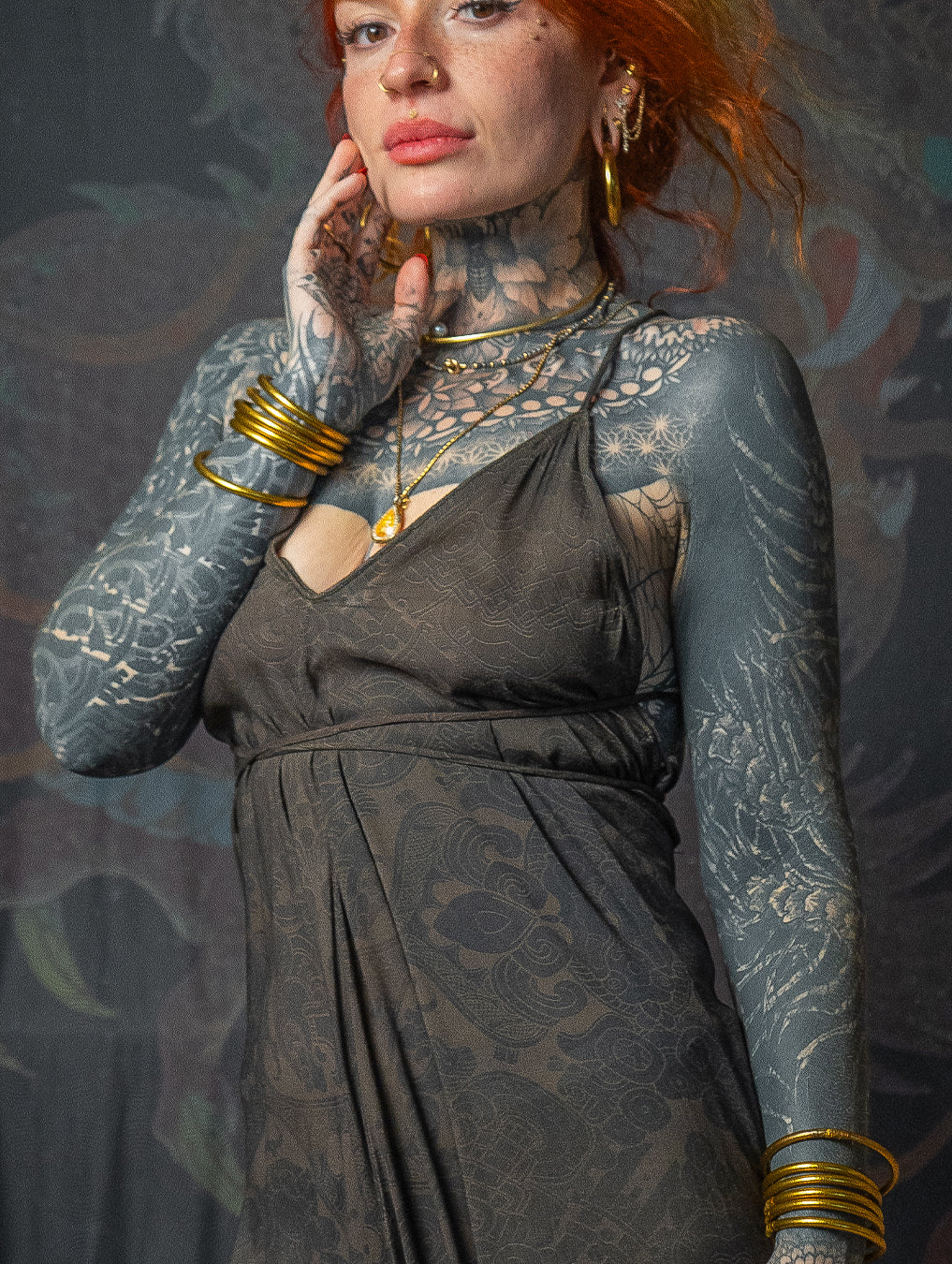 Midi Dress Triangle / Bamboo - MAYAN CODEX