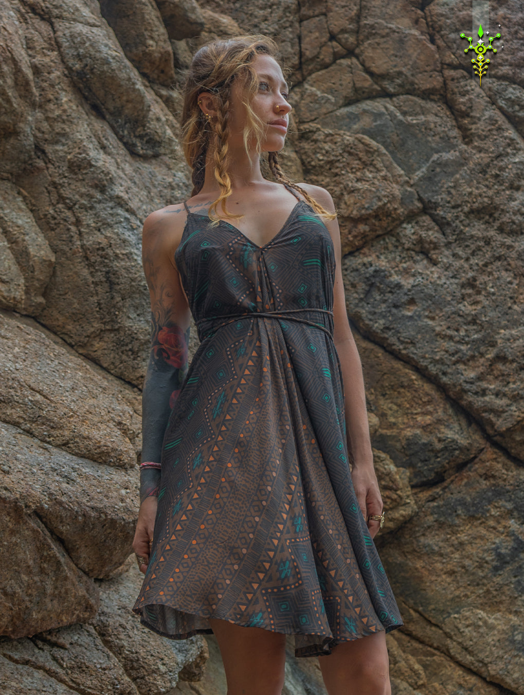 Midi Dress Triangle / Bamboo - MUDGRASS