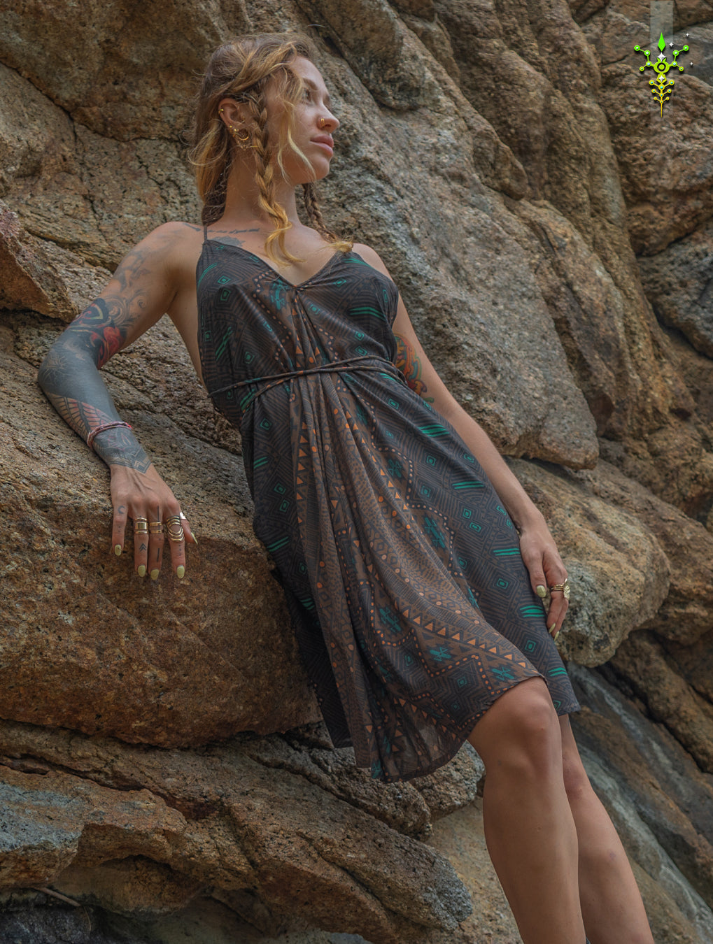Midi Dress Triangle / Bamboo - MUDGRASS