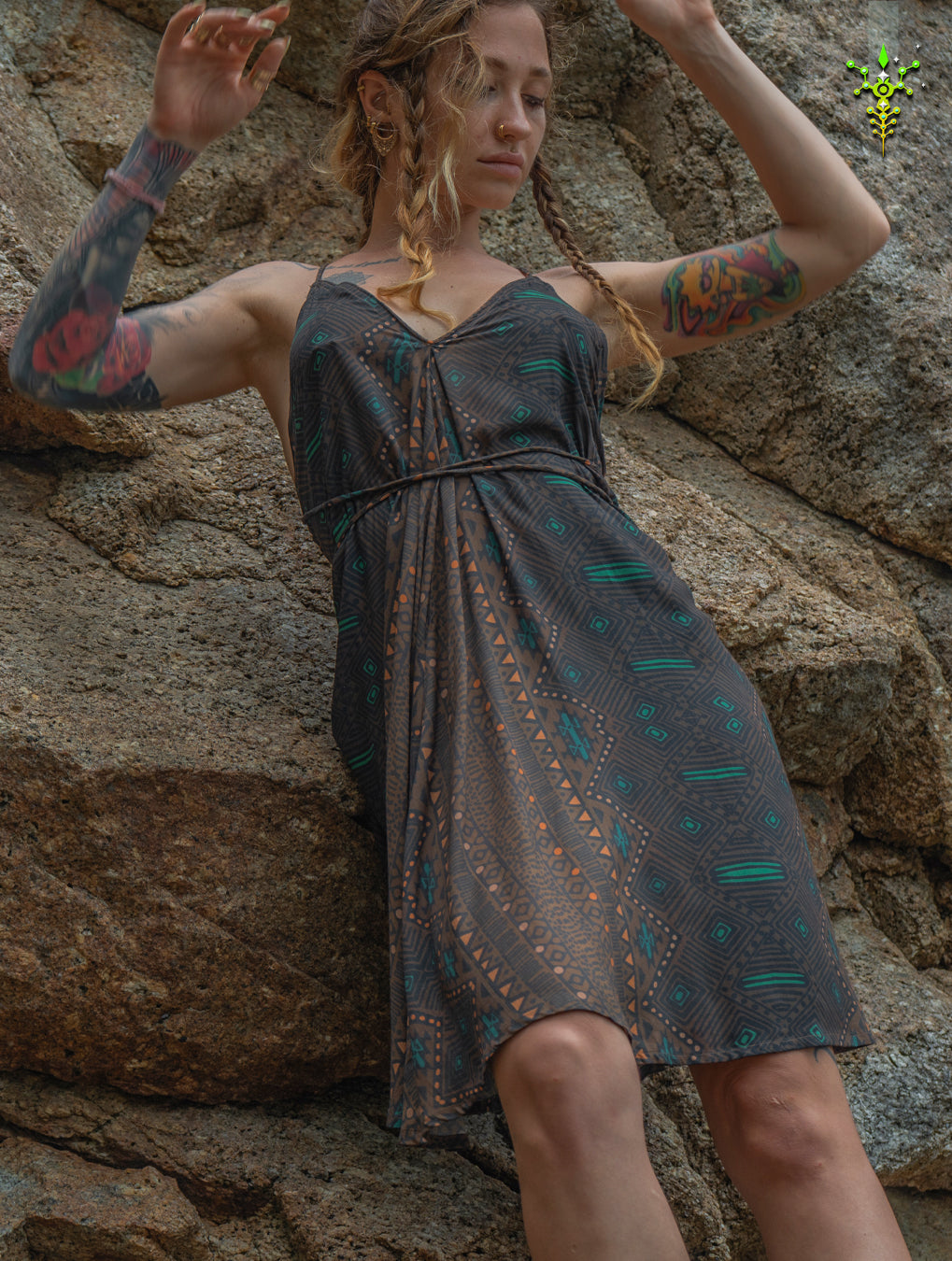 Midi Dress Triangle / Bamboo - MUDGRASS