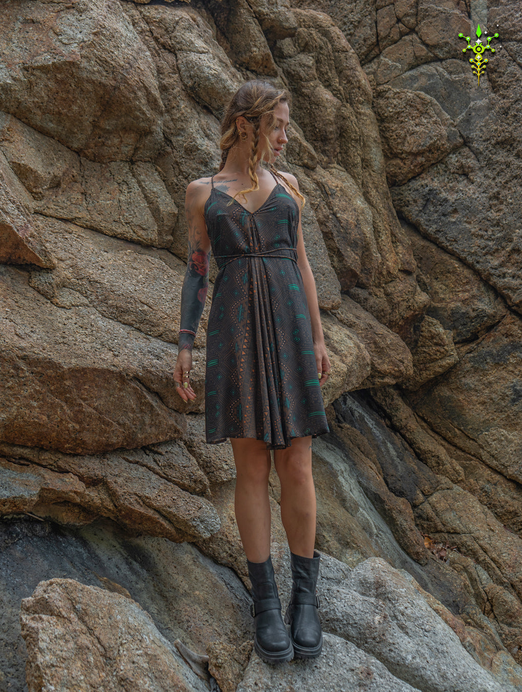 Midi Dress Triangle / Bamboo - MUDGRASS