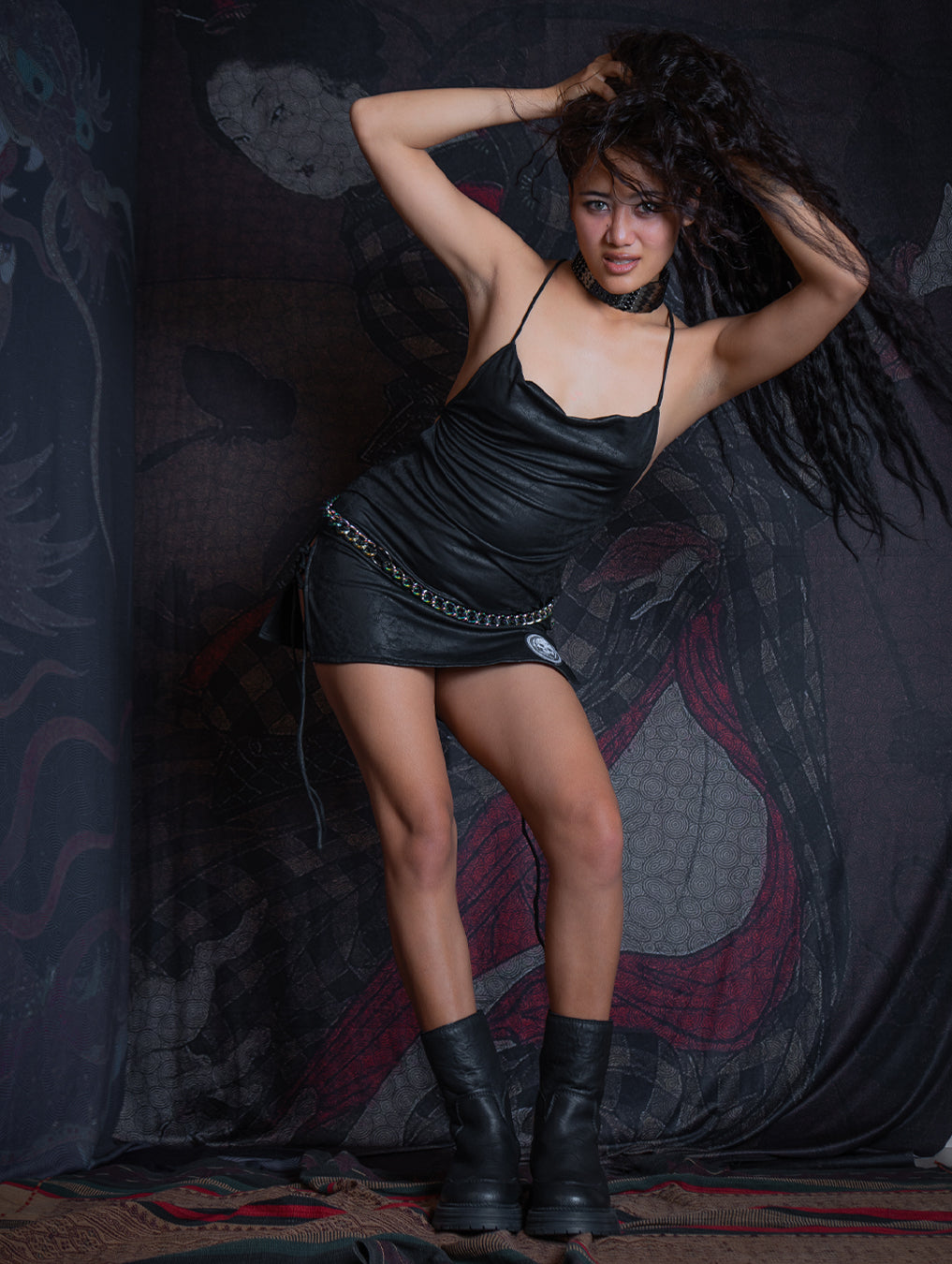 Mini BOMB DRESS / Licra Leathery looks - CRACKED PIRATE