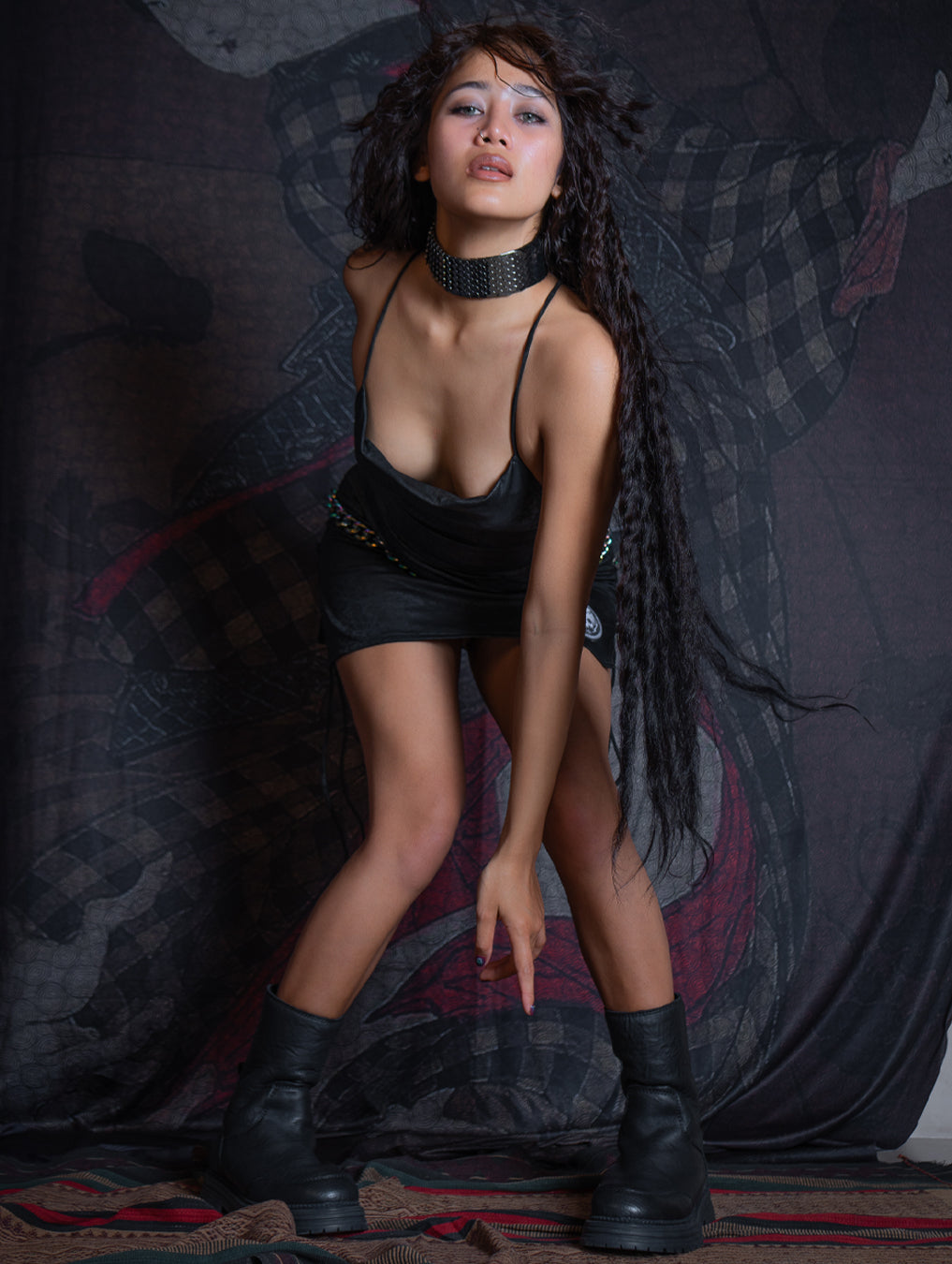 Mini BOMB DRESS / Licra Leathery looks - CRACKED PIRATE