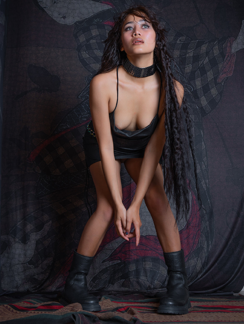Mini BOMB DRESS / Licra Leathery looks - CRACKED PIRATE