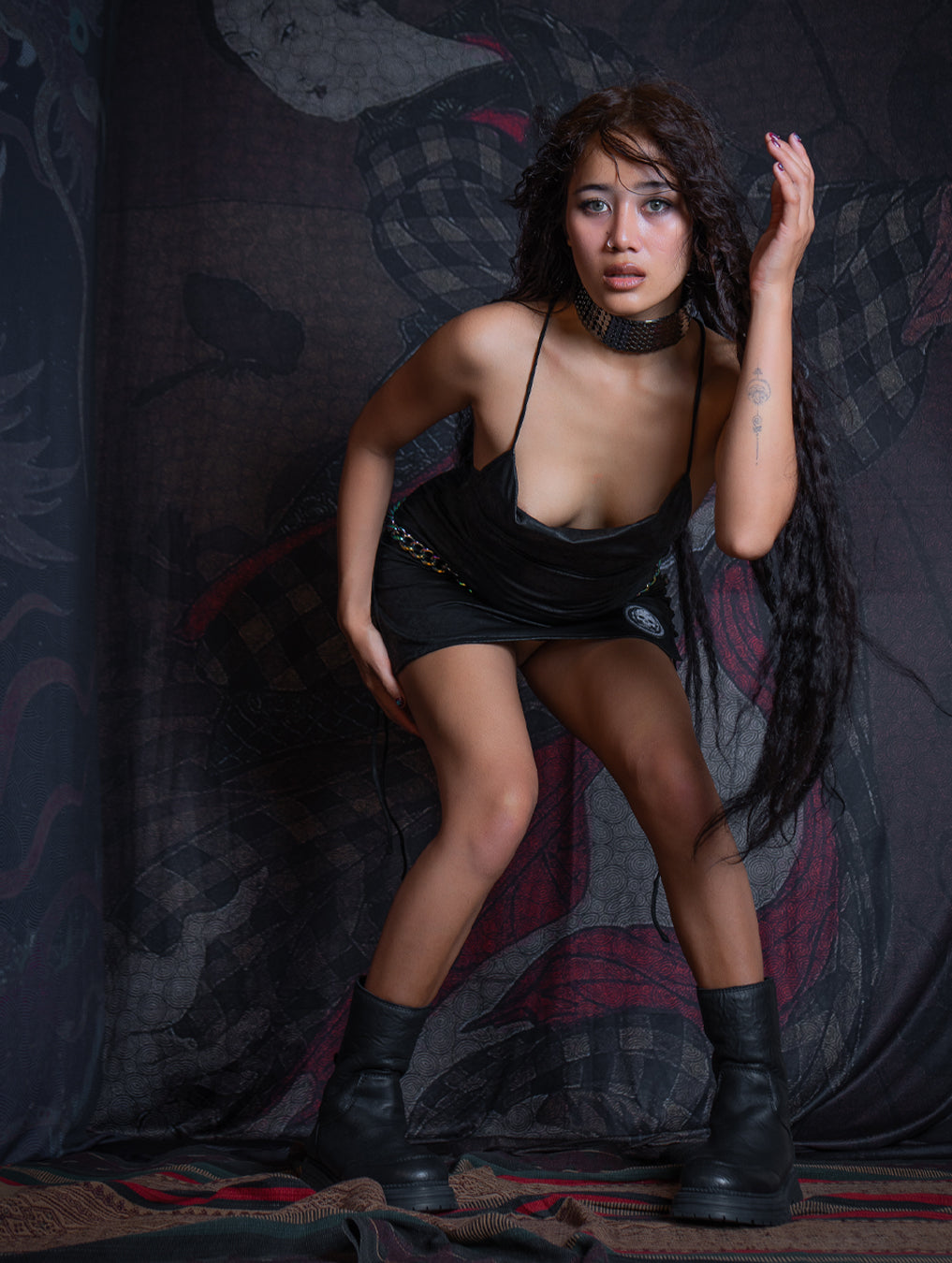 Mini BOMB DRESS / Licra Leathery looks - CRACKED PIRATE