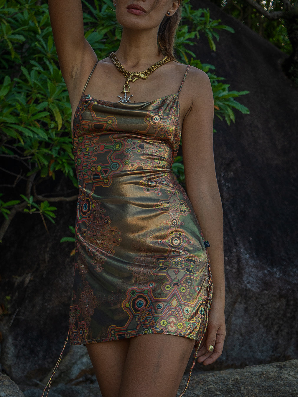 Mini BOMB DRESS / Holographic Licra - DEMETRIO