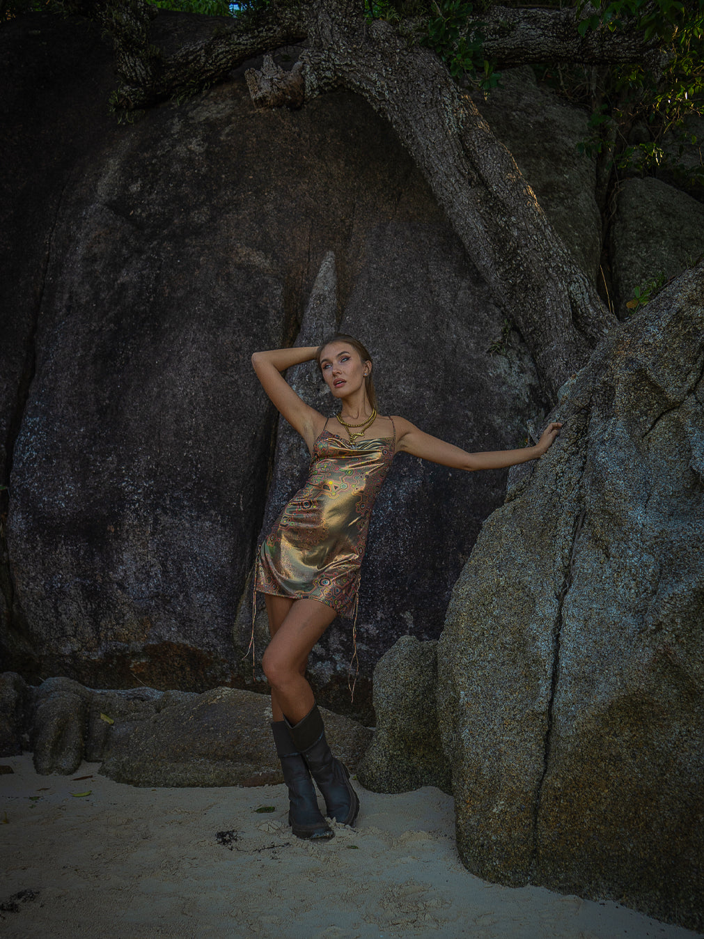 Mini BOMB DRESS / Holographic Licra - DEMETRIO