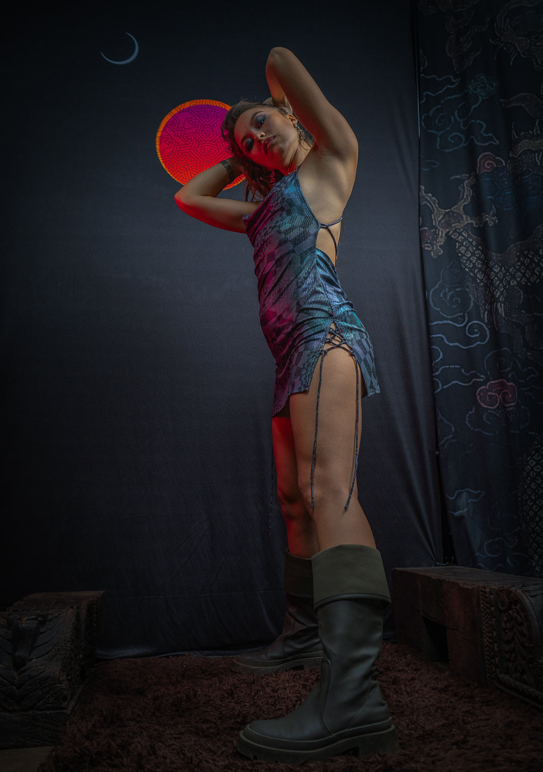 Mini BOMB DRESS / Holographic Dots Flatrib - MATZOKIO