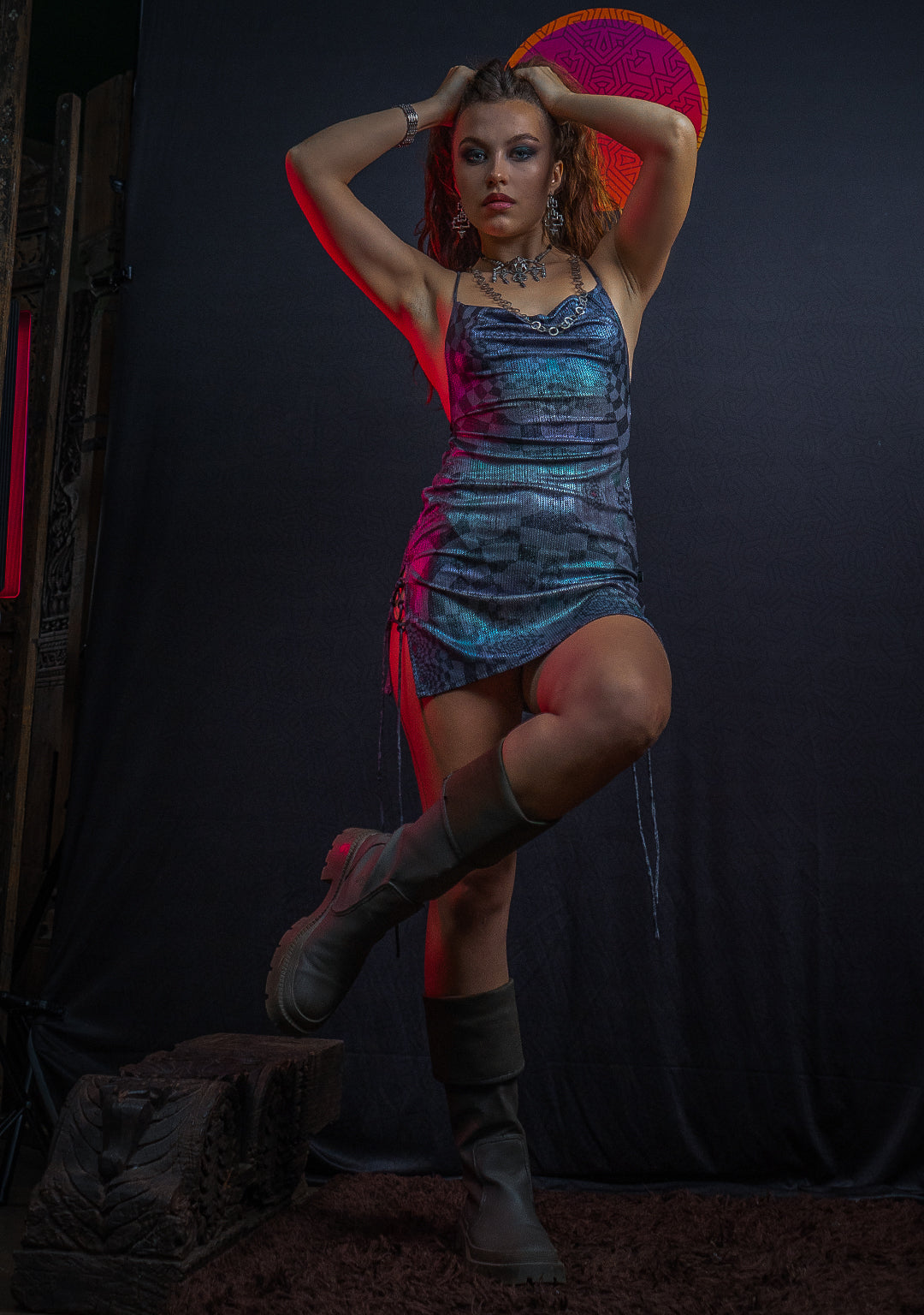 Mini BOMB DRESS / Holographic Dots Flatrib - MATZOKIO