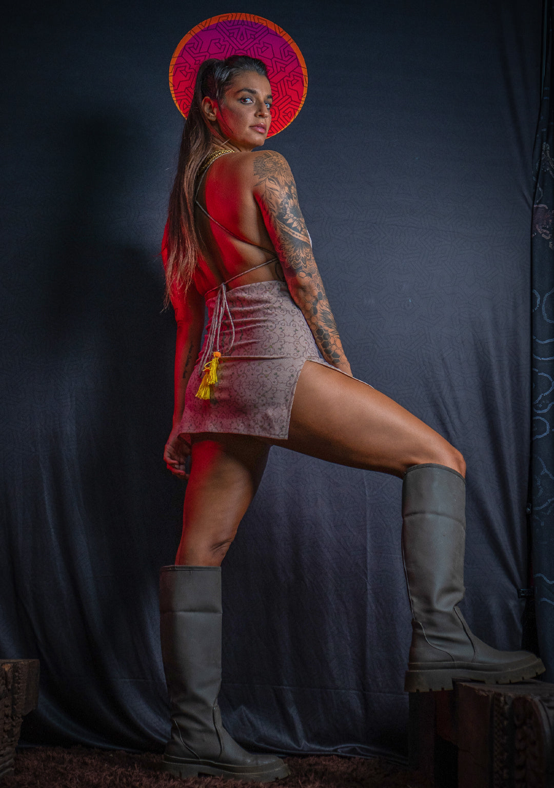 Mini BOMB DRESS / Golden Knits - REBIRTH OF IKARO Whitesand