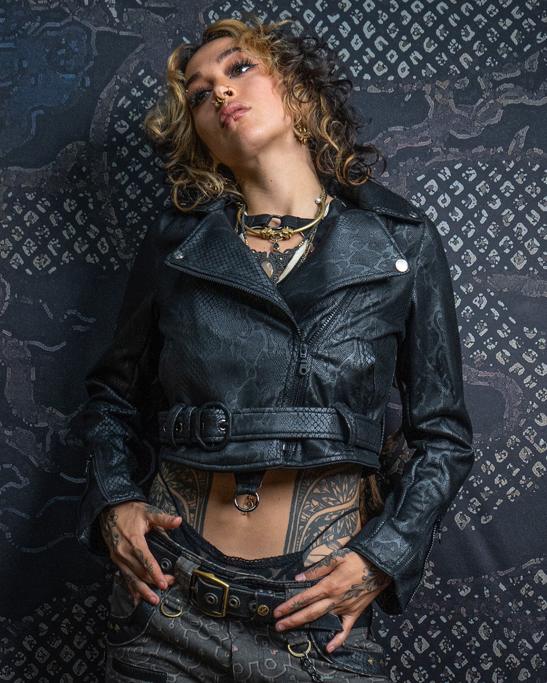 Mini Perfecto Jacket Woman / Fake Leather - Black BOA