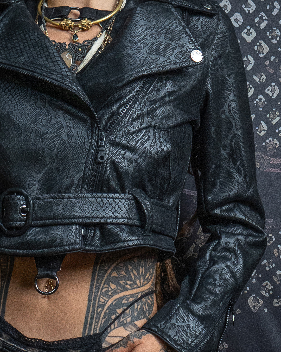 Mini Perfecto Jacket Woman / Fake Leather - Black BOA