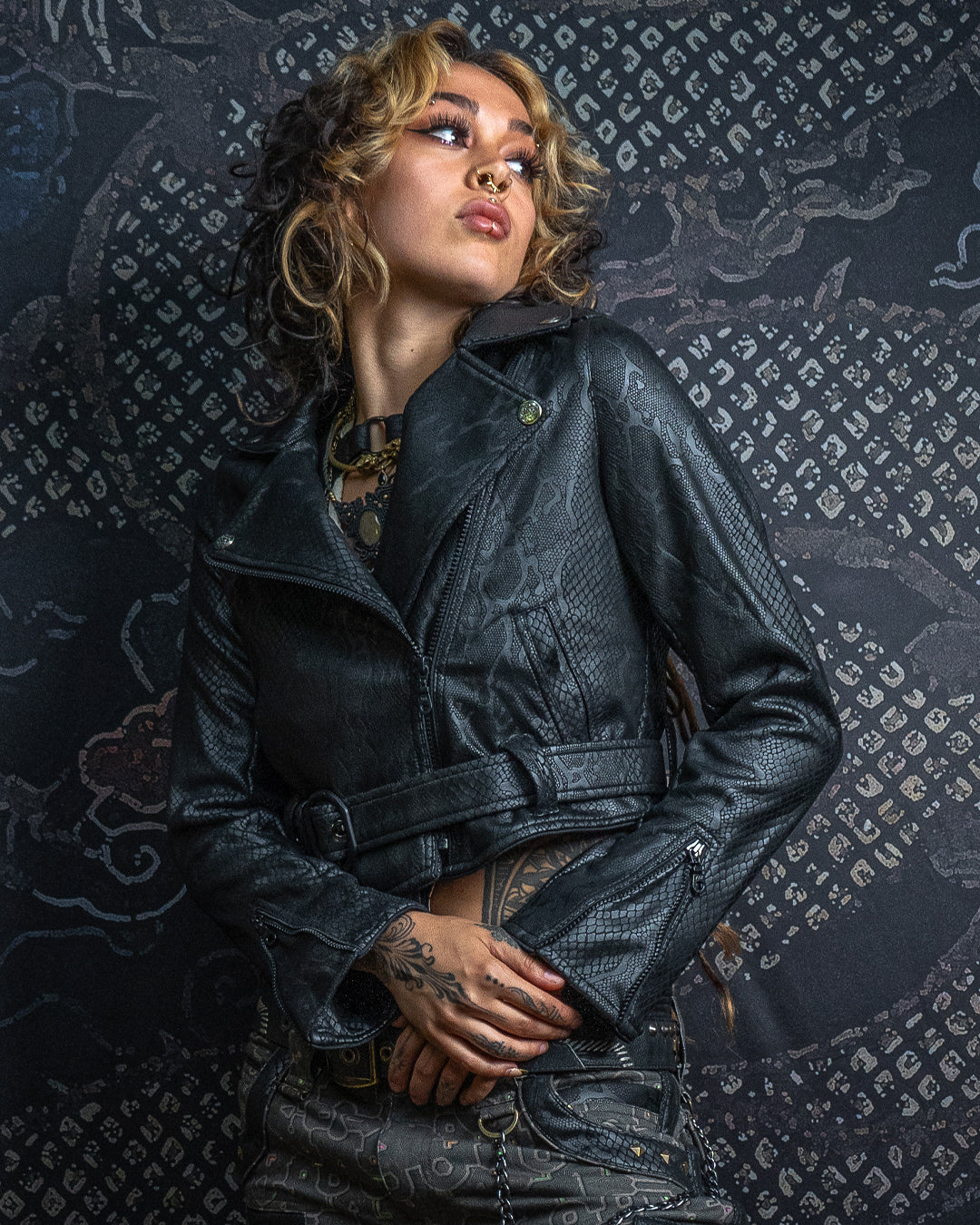 Mini Perfecto Jacket Woman / Fake Leather - Black BOA