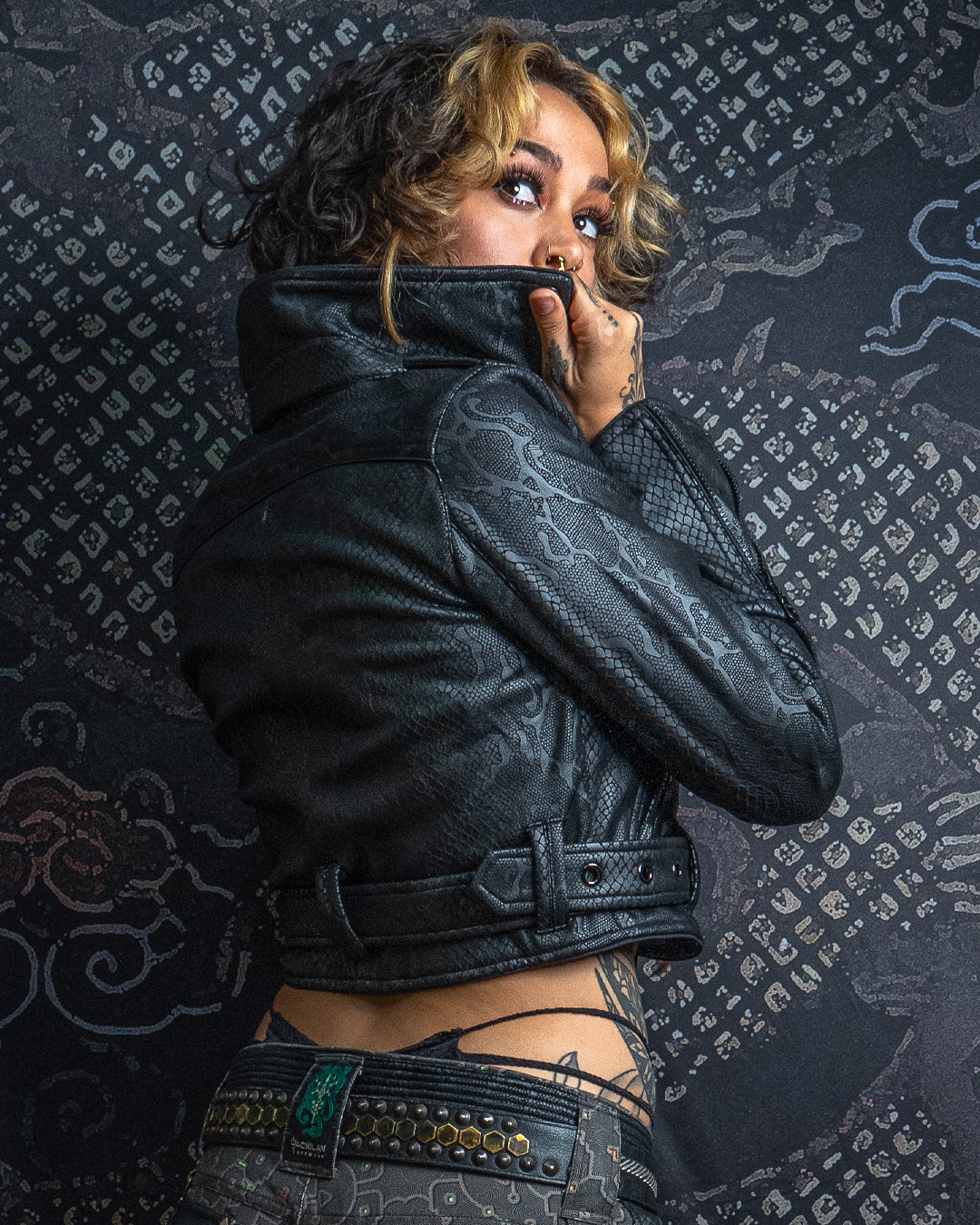 Mini Perfecto Jacket Woman / Fake Leather - Black BOA