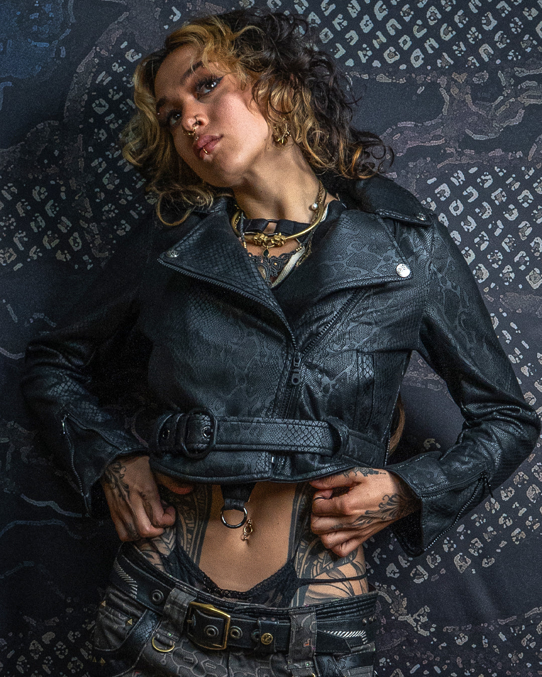 Mini Perfecto Jacket Woman / Fake Leather - Black BOA