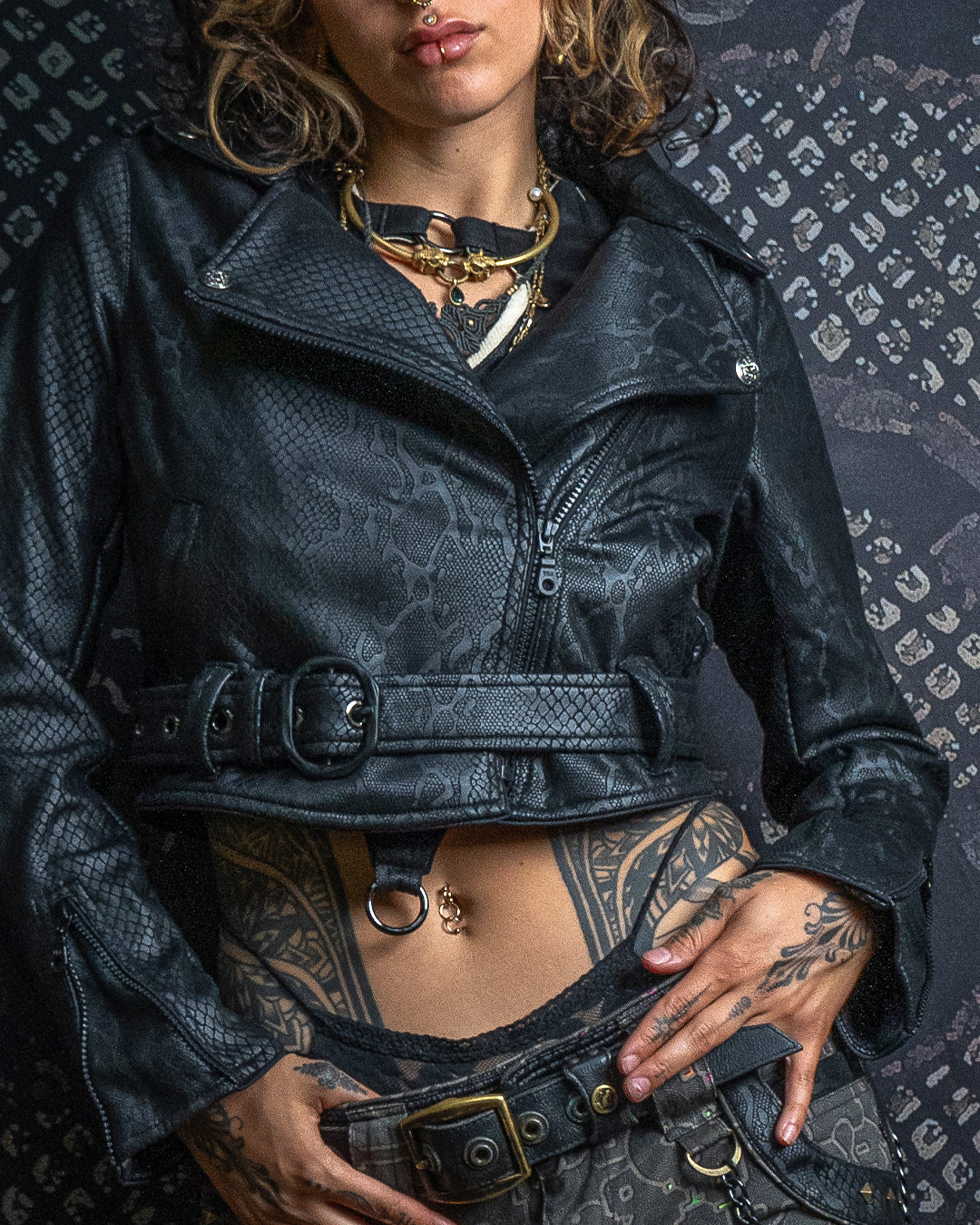 Mini Perfecto Jacket Woman / Fake Leather - Black BOA