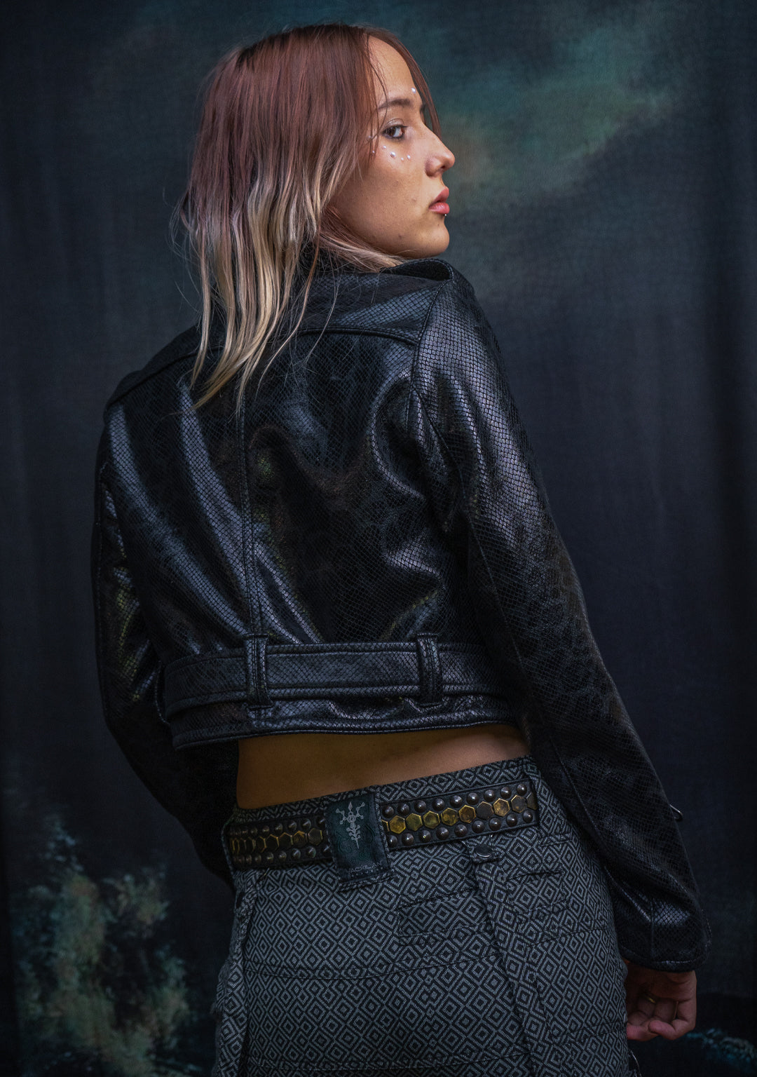 Mini Perfecto Jacket Woman / Fake Leather - Black MAMBA