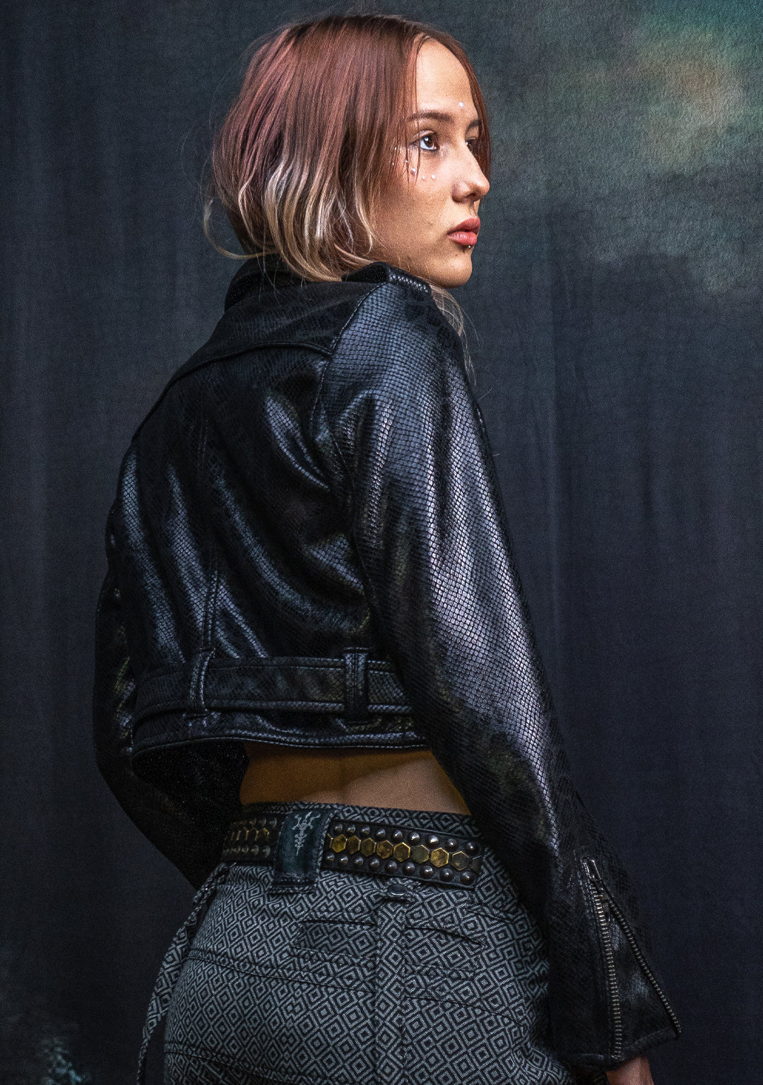 Mini Perfecto Jacket Woman / Fake Leather - Black MAMBA