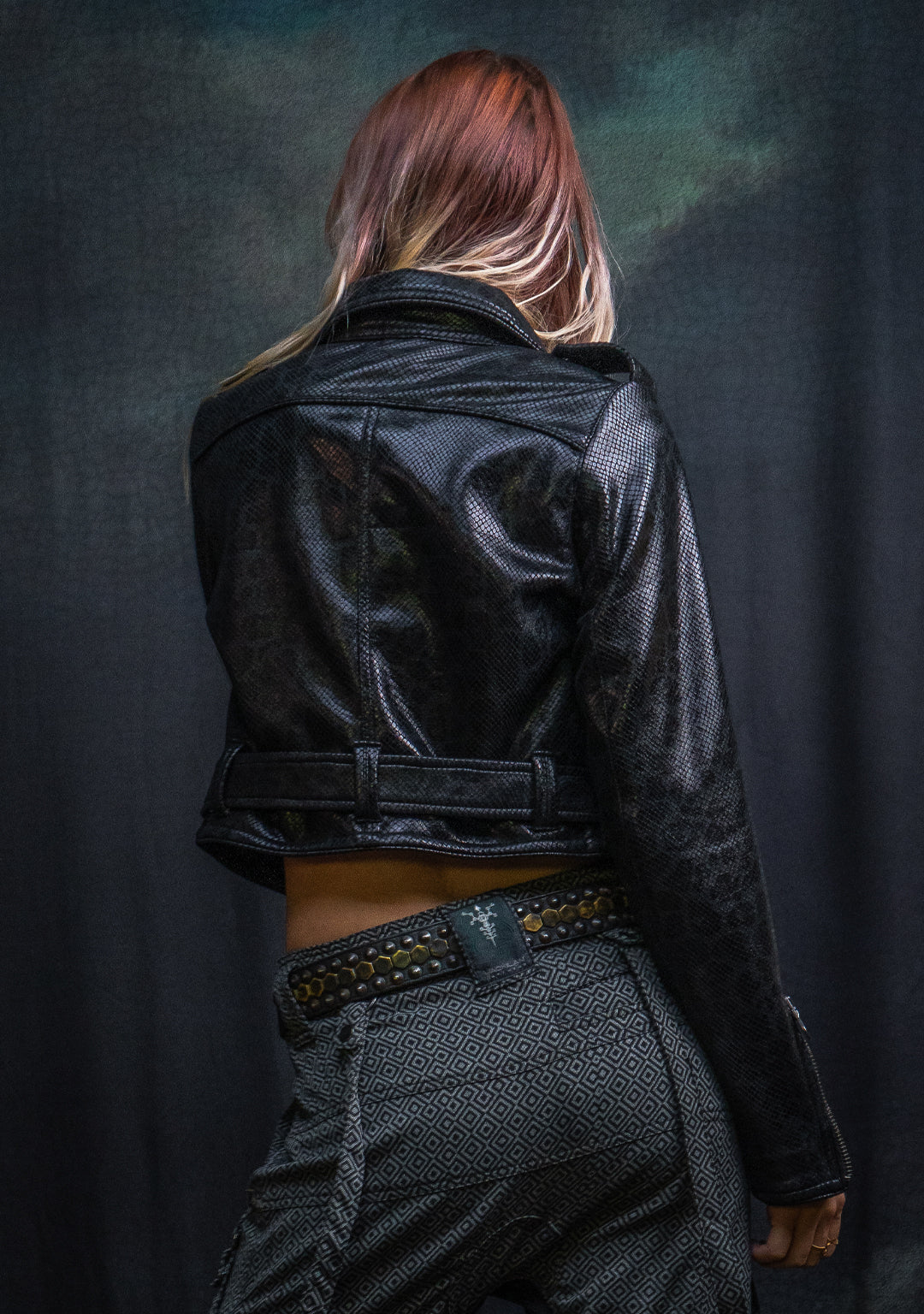 Mini Perfecto Jacket Woman / Fake Leather - Black MAMBA