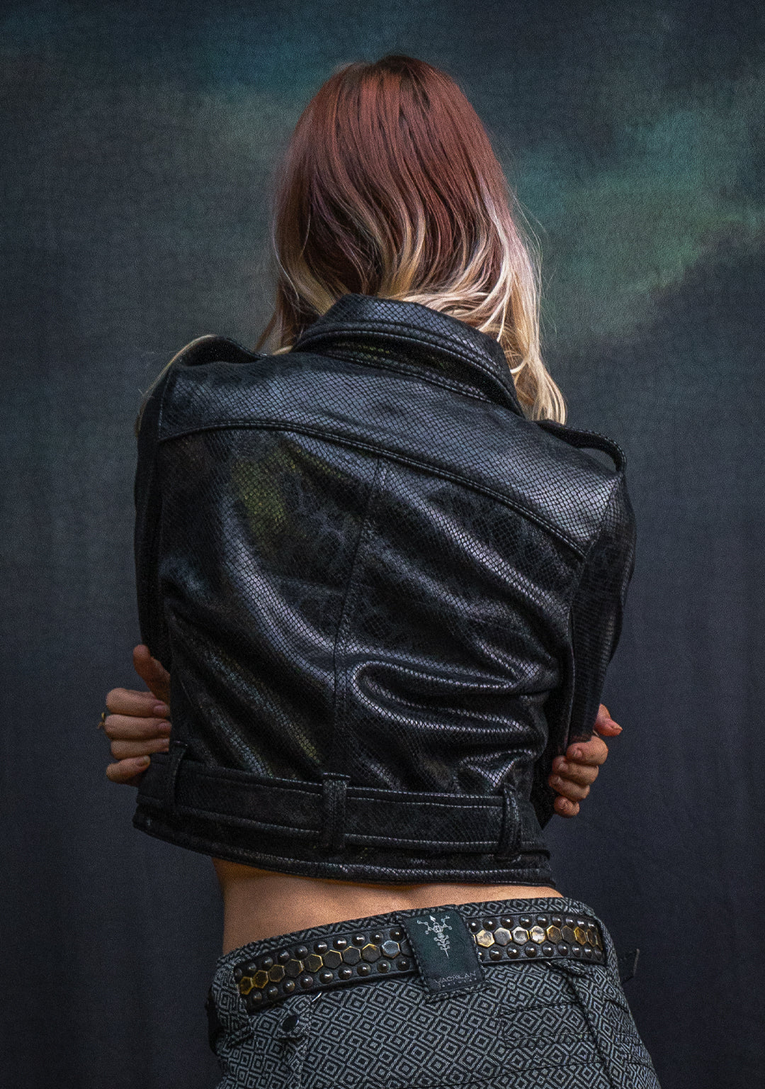 Mini Perfecto Jacket Woman / Fake Leather - Black MAMBA