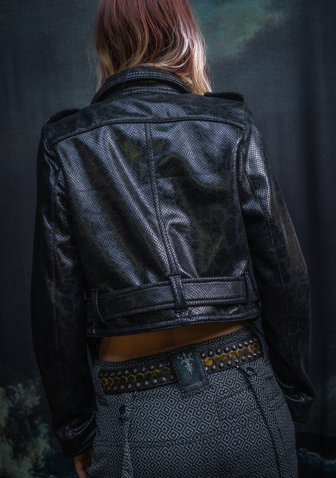 Mini Perfecto Jacket Woman / Fake Leather - Black MAMBA