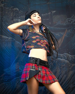 Crop-Top Loose / Rayon - SEXTIESEYEZES - Yacxilan Artwear