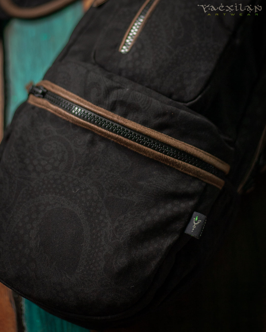 OneLegged Backpack / Fake leather - BLACK DRAGONS